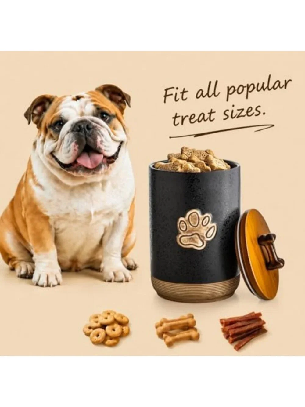 Dog Treat Storage Container - Airtight Kitchen Canister for Freshness
